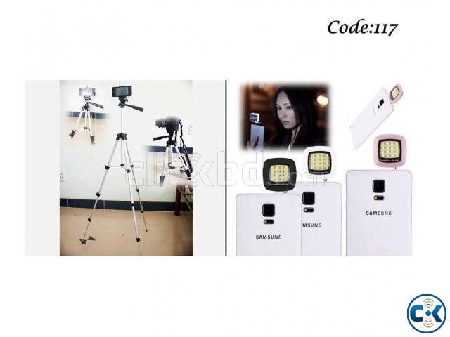 Combo Offer - Stand and Mobile Stand 16 LED Selfie Flash Lig large image 0