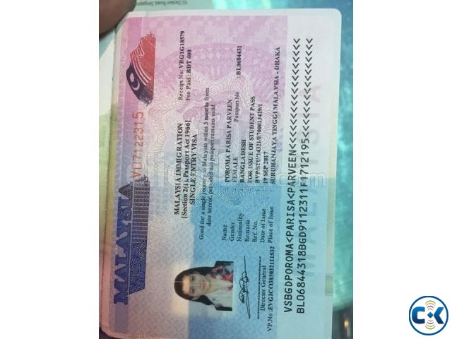 Blank Passport Malaysia Tourist Visa large image 0