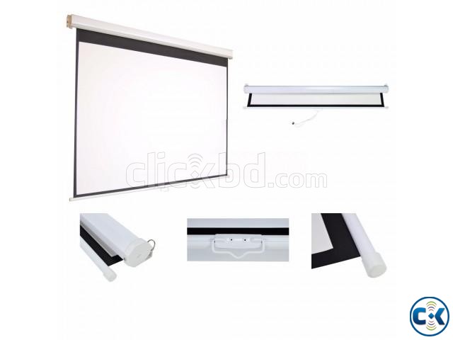 Electric Motorized Projector Screen 96 x 96 Inch large image 0