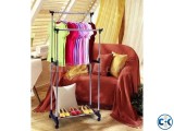 Double Stand Adjustable Garment Cloth Rack-কাপড় জুতা রাখার