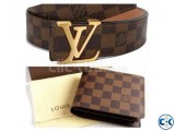 LV Leather Wallet for Men Louis Vuitton Damier Ebene Belt co