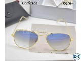 Ray Ban Golden Frame Smoke Shade SunGlass RB 