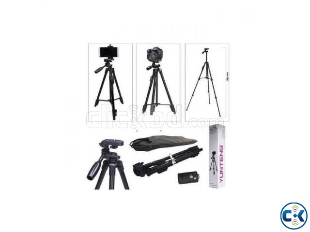 Professional Tripod for Mobile Camera DSLR with Remote - Bla large image 0