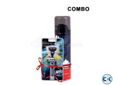 Gillette Combo of Mach 3 Turbo Razor and Shaving Foam - 196g