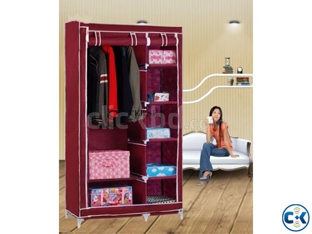 Metal Stand Fabric Folding Closet Wardrobe Furniture VRS-6 large image 0