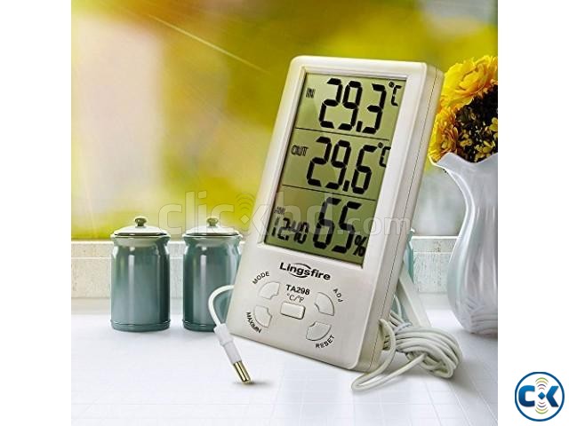 Indoor Outdoor Thermometer Hygrometer Clock Room condition large image 0