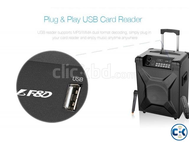 F D T2 Bluetooth 4.2 FM Crystal Sound Trolley Speaker large image 0