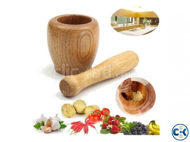 Benecasa Wood Mortar and Pestle large image 0