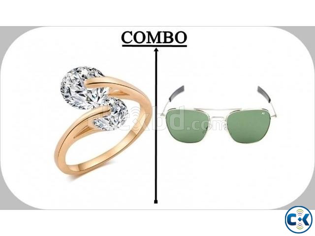 Combo of Titanic Heart Shape Finger Ring AO Men s Sunglass large image 0