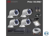 4 Pcs HIKVISION HD CC Camera full setup