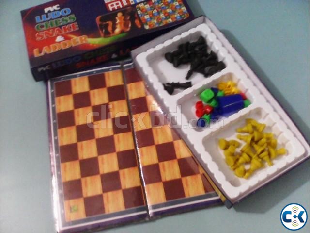 4-in-1 PVC Board Games-দাবা লুডূ সাপ 4 ধরণের জনপ্রিয় গেম large image 0