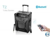 F D T2 Bluetooth 4.2 FM Crystal Sound Trolley Speaker