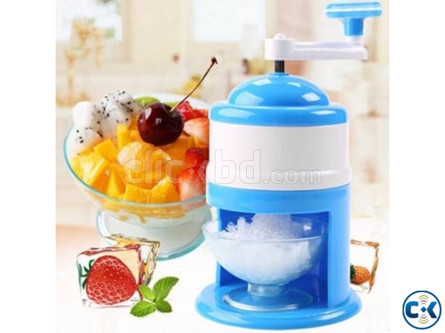 Hand Manual Ice Shaver Crusher Shredding Snow Maker large image 0