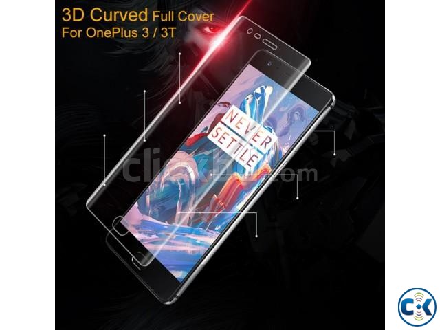 Premium 3D Curved Full Transparent Glass For Oneplus 3T large image 0