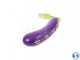 4-PORT CARTOON EGGPLANT USB 2.0 HIGH SPEED HUB