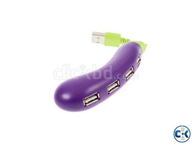 4-PORT CARTOON EGGPLANT USB 2.0 HIGH SPEED HUB large image 0