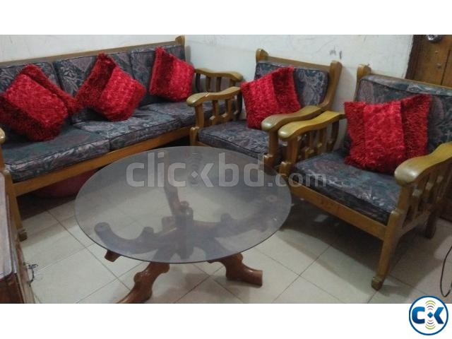 SOFA SET CUSHIONS 1 TEA TABLE FOR SELL 3 1 1  large image 0