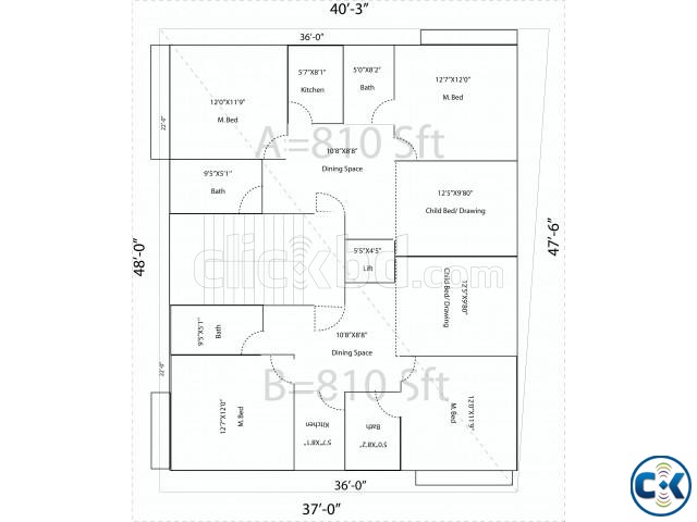 820 Sft Flat Lowest Rate large image 0