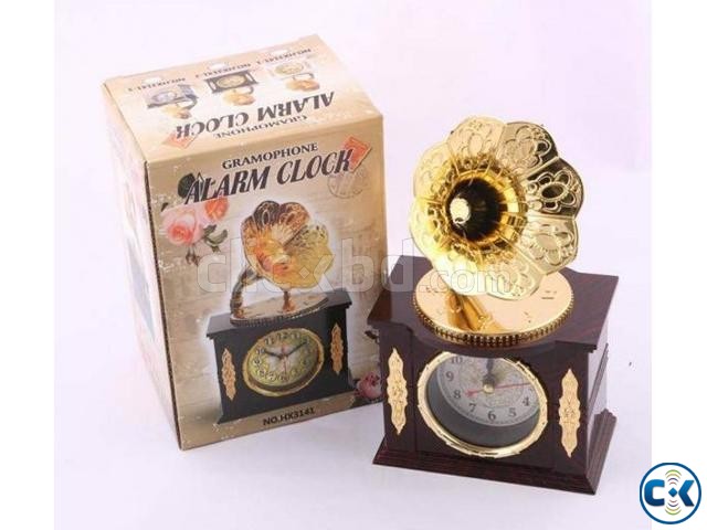 Antique Designer Gramophone Clock Showpiece Home Decor Gift large image 0