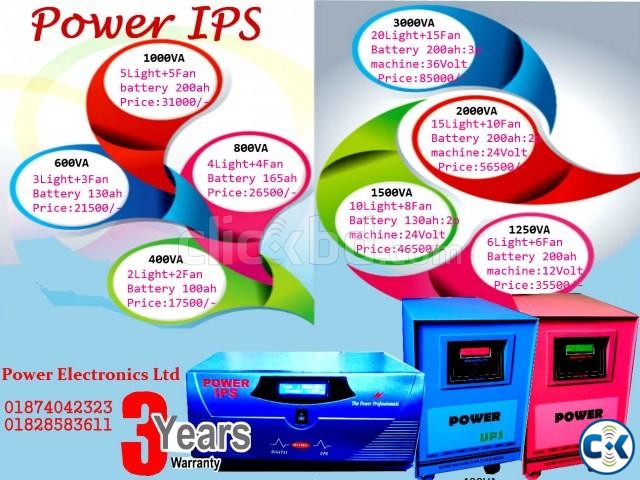 IPS 1000VA 5light 5Fan backup 3hr large image 0