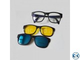 3 in 1 Magic Vision Stylish Sunglass with Night Vision