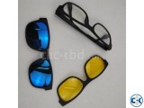 3 in 1 Magic Vision Stylish Sunglass with Night Vision