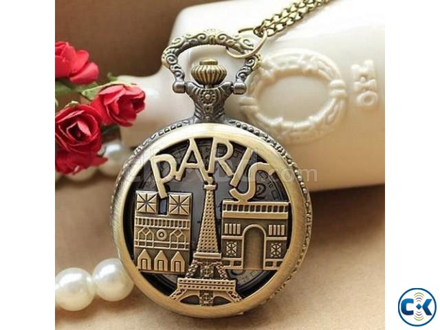 Paris Souvenir Vintage Pocket Watch Men Women Gifts large image 0