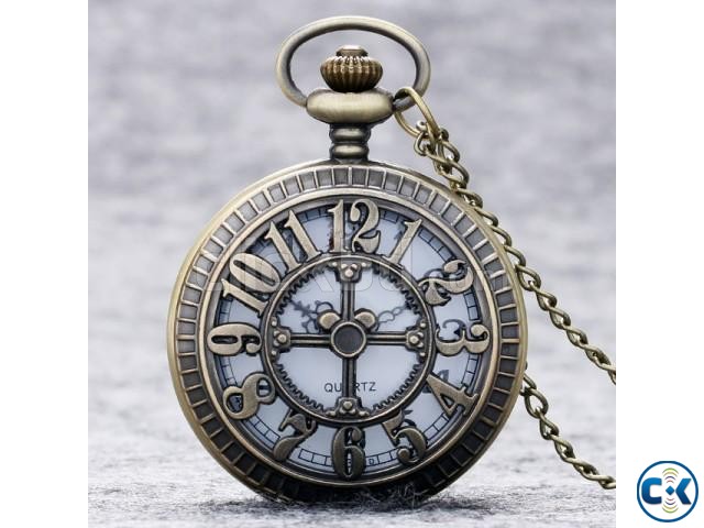 Fashion Number Hollow Quartz Pocket Watch large image 0