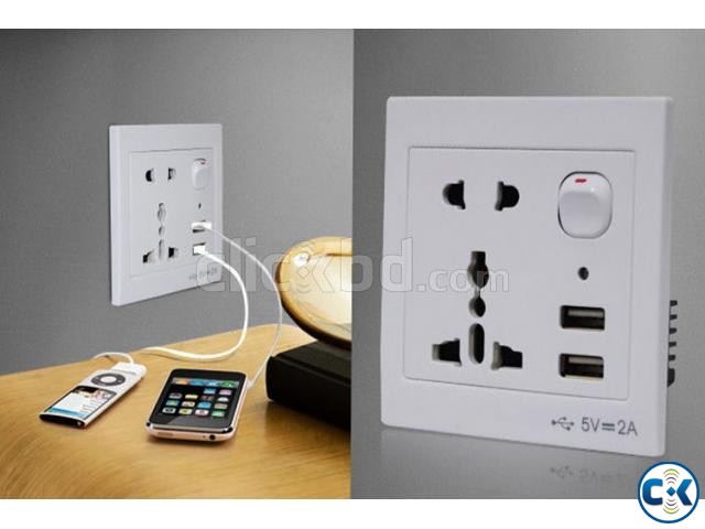 Dual USB Charging Universal Wall Power Socket large image 0