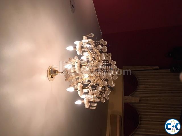 2 sets of crystal chandeliers large image 0