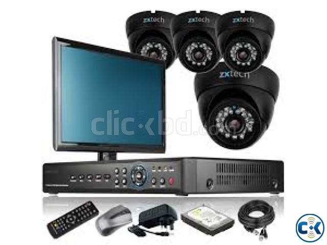CCTV System 4 Channel Full Package with 17 LED Monitor large image 0