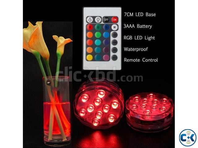 RGB submersible Lights Waterproof Wireless Remote 4Pcs large image 0