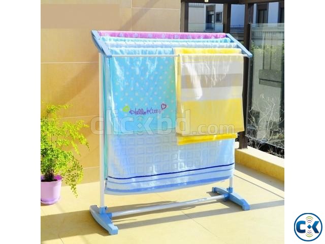 Portable Folding Space Save Mobile Towel Cloth Rack large image 0