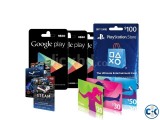 Google iTunes psn us Gift Cards