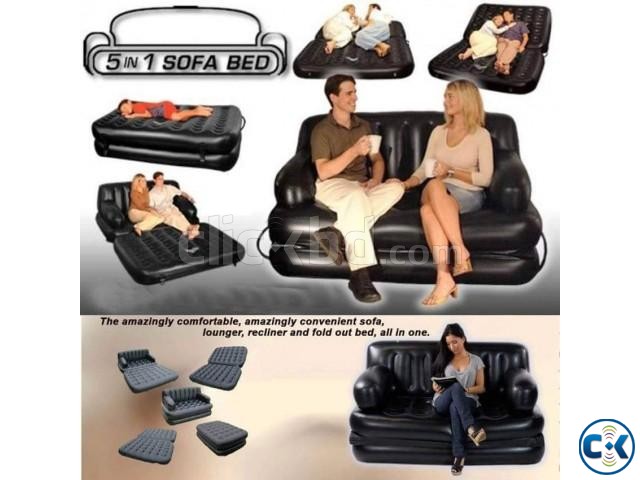 5 in 1 Air-O-Space Air Bed Cum Sofa Free Pumper New Version large image 0