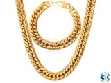 Gold Plated Chain Necklace Bracelet Set