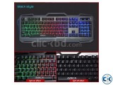 AK-400 Metal Three-Color Backlit Gaming Keyboard Wired Suspe