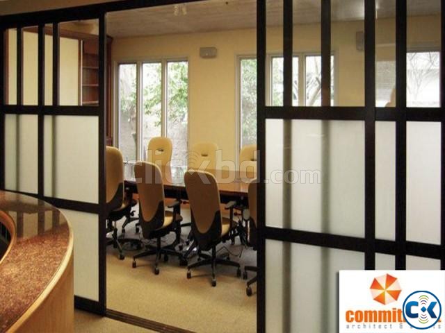 Exterior sound proof tempered glass wood door by COMMITMENT large image 0