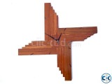Star Design Wooden Wall Clock