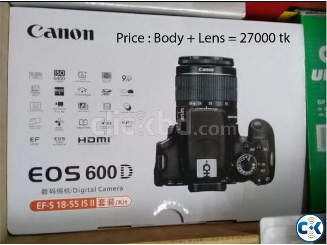 Canon 600D with 18-55mm lens brand new large image 0