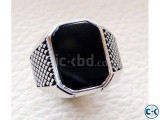 Black Silver Finger Ring for Men - 1pc