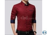 Maroon Long Sleeve Casual Shirt for Men 2