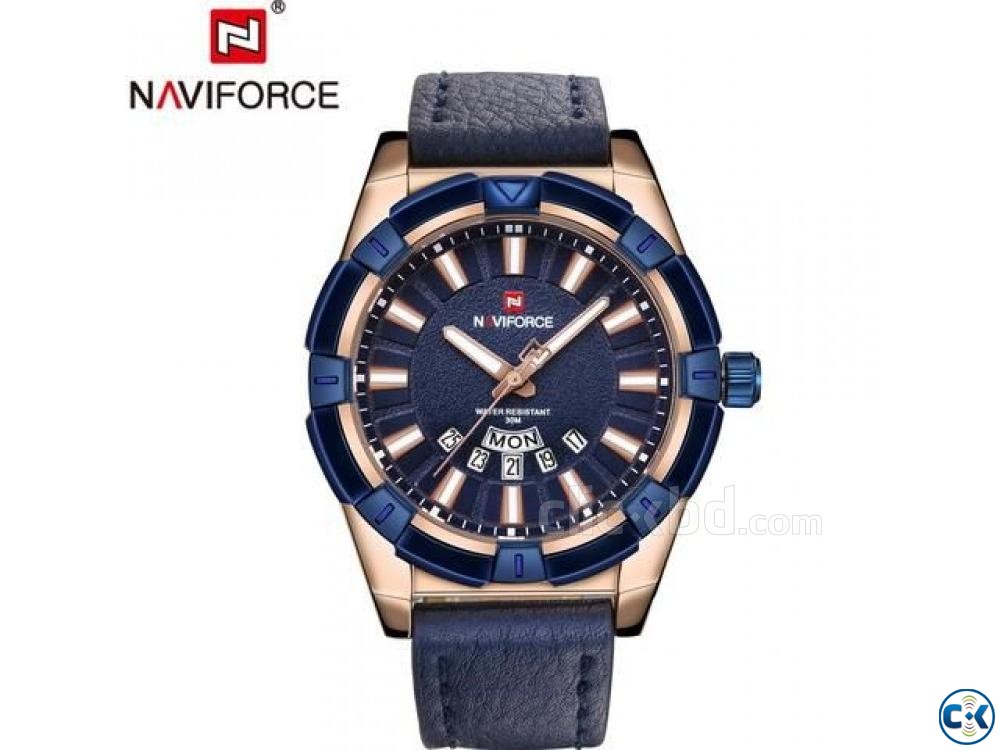 NAVIFORCE Men s Watch-Navy Blue with Gold large image 0