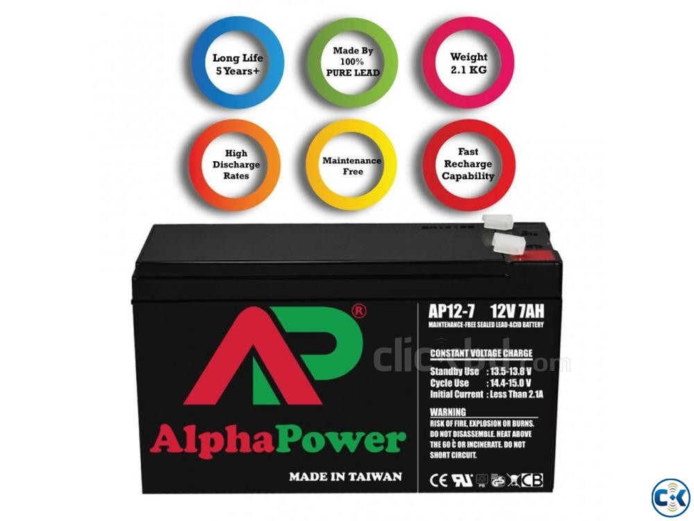 AlphaPower Battery 12V 7Ah for UPS Others Made in Taiwan large image 0