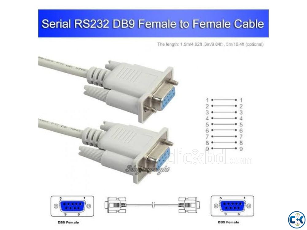 1.5m Serial cable RS232 9-Pin Female to Female DB9 9-Pin large image 0
