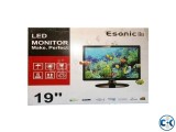 Esonic 19 Inch 1366 x 786 Wide Screen HD LED Monitor