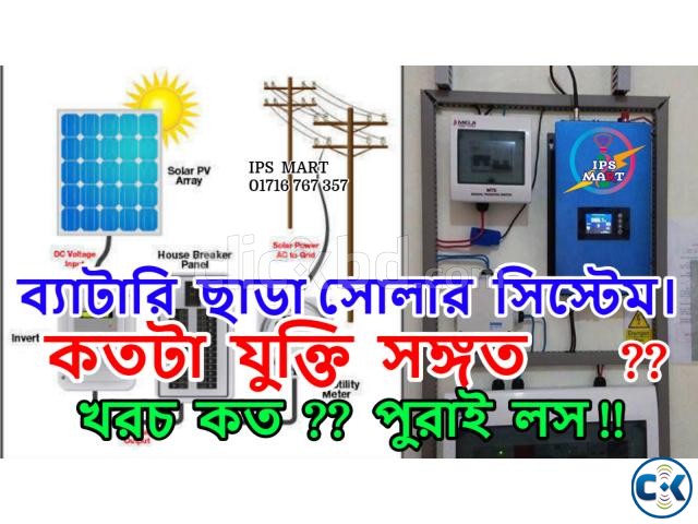 ব্যাটারি ছাডা সোলার সিস্টেম কতটা যুক্তি সঙ্গত Solar IPS BD large image 0