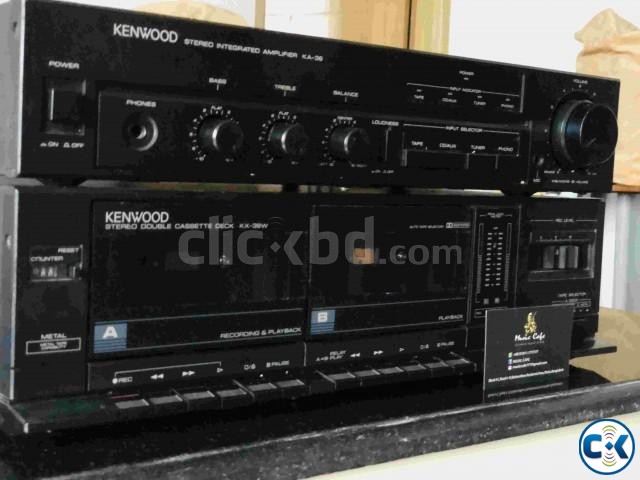 KENWOOD AMPLIFIER WITH CASSET DECK RUNNING. large image 0