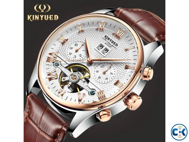 KINYUED Skeleton Tourbillon Mechanical Watch for Men large image 0