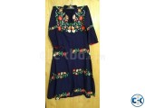 Navy Blue Color Linen Kurti for Women